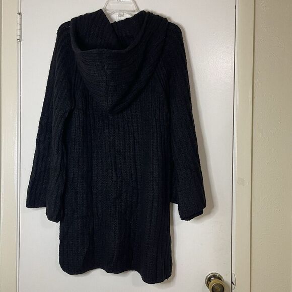 ANTHROPOLOGIE MOTH black oversized hooded knit sweater size small - Picture 5 of 6